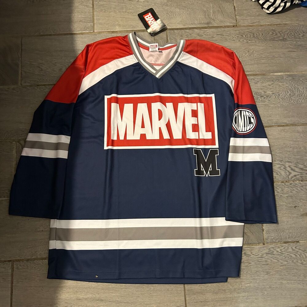 Marvel Men's Long Sleeve Lightweight Mesh Hockey Jersey Y2K
